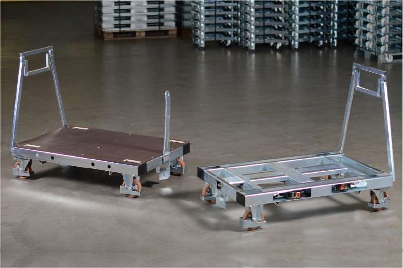 plošinový paletový vozík pallet size dolly od k.hartwall ve skladu