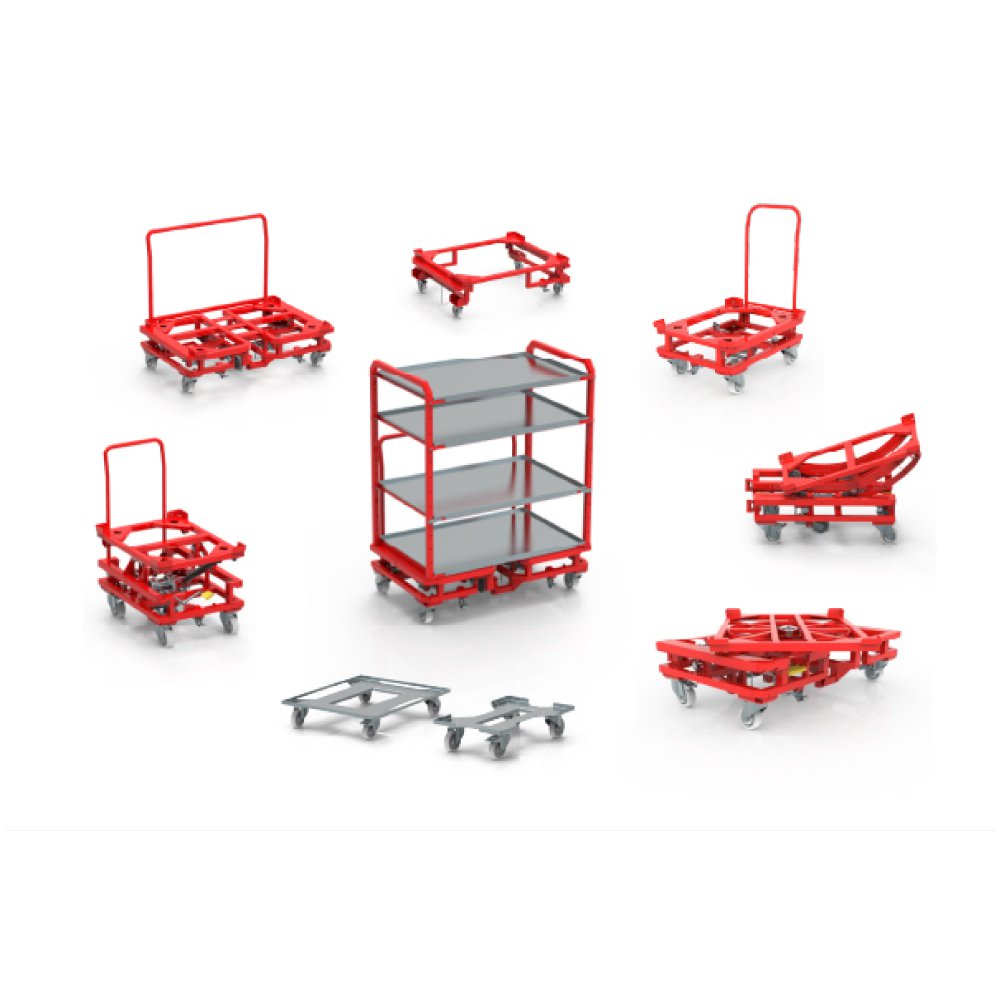 přepravní vozíky wamech pro přepravu materiálu, palet, přepravek, KLT boxů